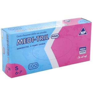 Gant nitrile rose Meditril taille S