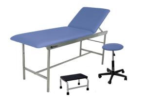 PACK DIVAN D EXAMEN+TABOURET+ MARCHEPIED 1 MARCHE INOX BLEU 