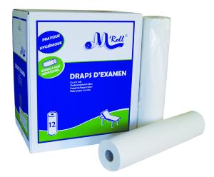 Draps d'examen lisses 50*35cm 135 Formats en 12RLX 