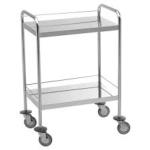 GUÉRIDON MÉDICAL INOX 2 PLATEAUX 60x40x90 