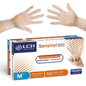 GANTS VINYLE SENSINYL LCH NON POUDRÉS TAILLE MEDIUM