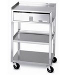 GUERIDON MEDICAL INOX 3 PLATEAUX + TIROIR STAINLESS
