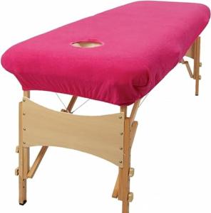 DRAP HOUSSE TABLE MASSAGES AVEC TROU ÉPONGE Fraise 