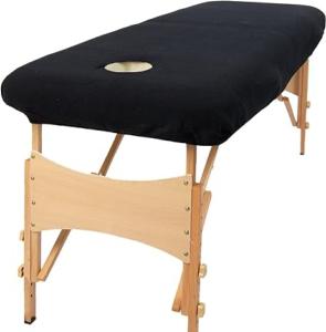 DRAP HOUSSE TABLE MASSAGES AVEC TROU ÉPONGE Noir 