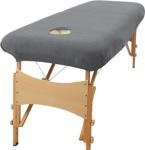 DRAP HOUSSE TABLE MASSAGES AVEC TROU PONGE Gris Anthracite 