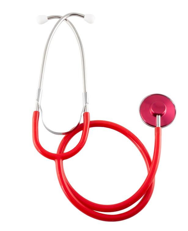 coeur dégradé rouge avec bonnet d'allaitement et stéthoscope