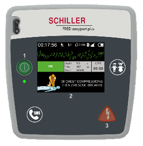 DEFIBRILLATEUR SEMI-AUTOMATIQUE FRED EASY PORT PLUS SCHILLER